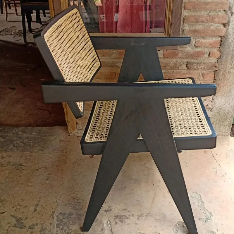 Kursi Jati Rotan Model Kaki A Cafe Lengan Permanen 4