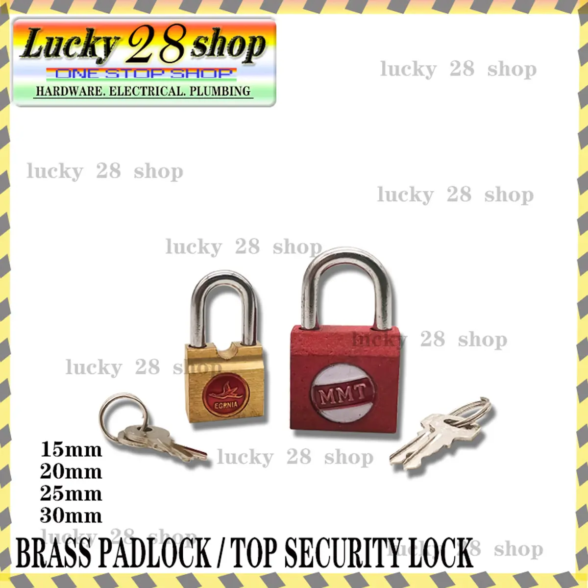 CABIN COLORED PADLOCK 15MM to 40MM  (green/red/black)