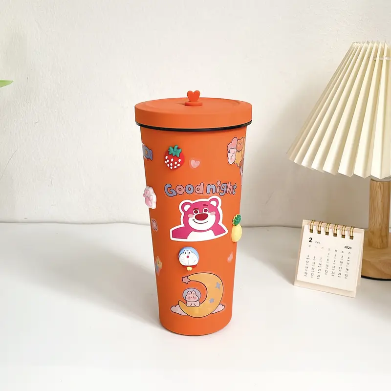 Ly Giữ Nhiệt Pastel Cao Cấp - Dung Tích 750ml - ( Tặng Kèm Túi Nhựa + Cọ Rửa + Sticker 2D và 3D ) cốc  giữ ly 5