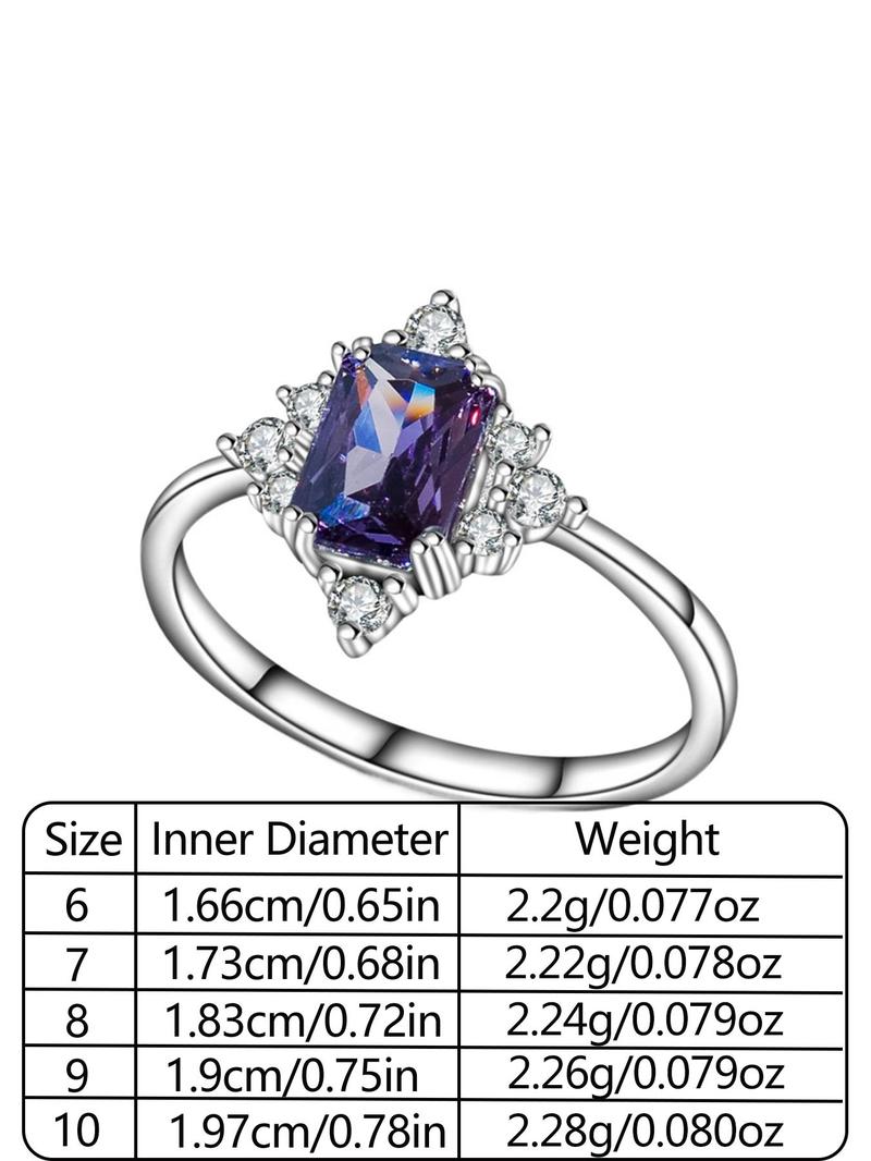 Product Introduction of S925 Sterling Silver Artificial Crystal Ring, Fashion Accessories for Women & Girls, Trendy All-match & Exquisite Jewelry for Birthday Gift 1
