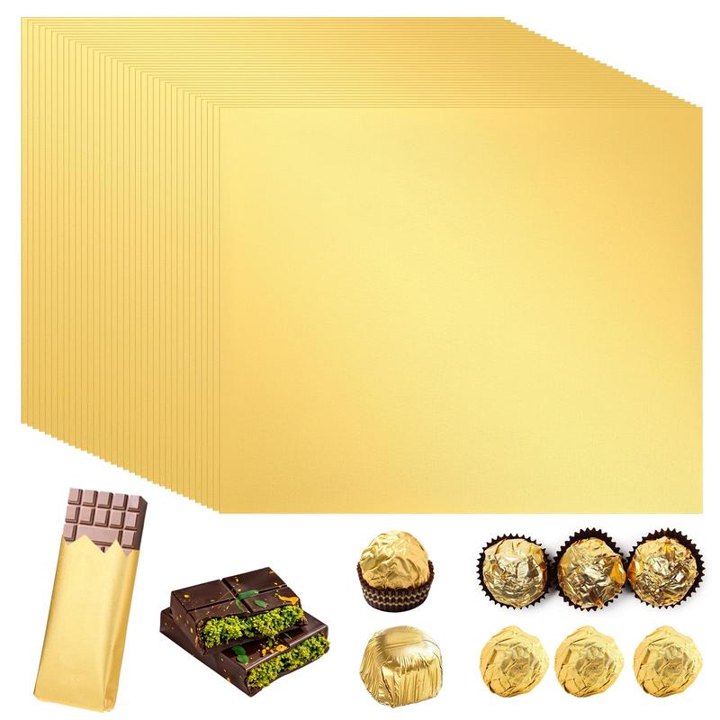 Product Introduction of Gold Foil Candy Wrapping Paper, Chocolate Candy Wrapping Paper with Paper Bag, Gift Wrapping Supplies for Wedding Birthday Party 0