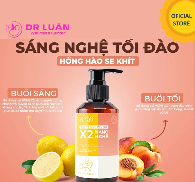Dung Dịch Vệ Sinh Phụ Nữ Nano Nghệ Hương Đào Chín/ Chanh Tây Cocayhoala 150 mL