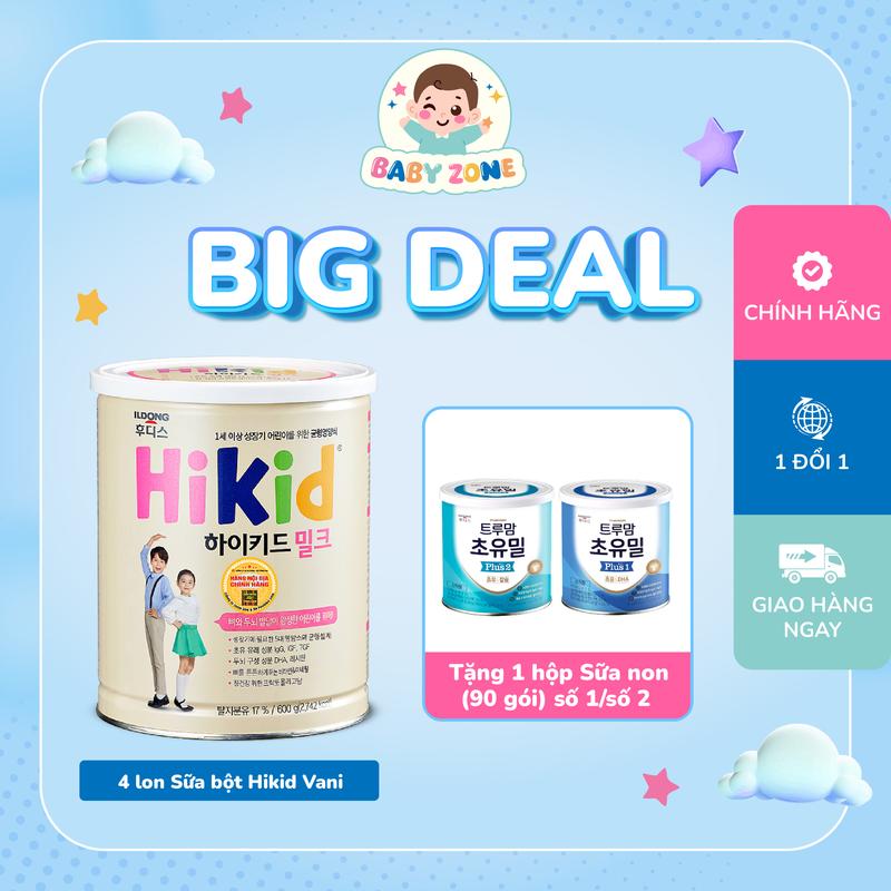 [Tặng Quà Mua 4 Lon] Sữa Hikid Đủ Vị Vani_Socola_Premium_Dê