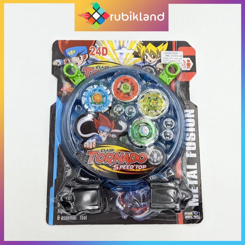 [Vỉ 4 Cái] Con Quay Nado 24D Kèm Mâm Chiến Thần Vô Cực Beyblade Đồ Chơi Con Xoay Xả Stress Trẻ Em