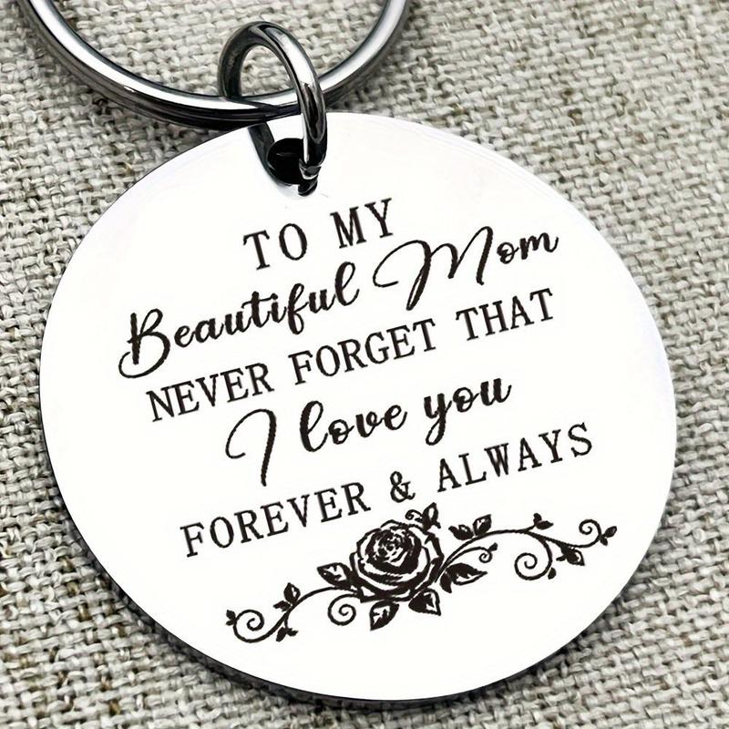 Product Introduction of Creative Stainless Steel Keychain, To My Beautiful Mom Keychain, Mom Gifts from Daughter Son, Mom Birthday Gifts, Gifts for Mom, Valentine's Day gift 0