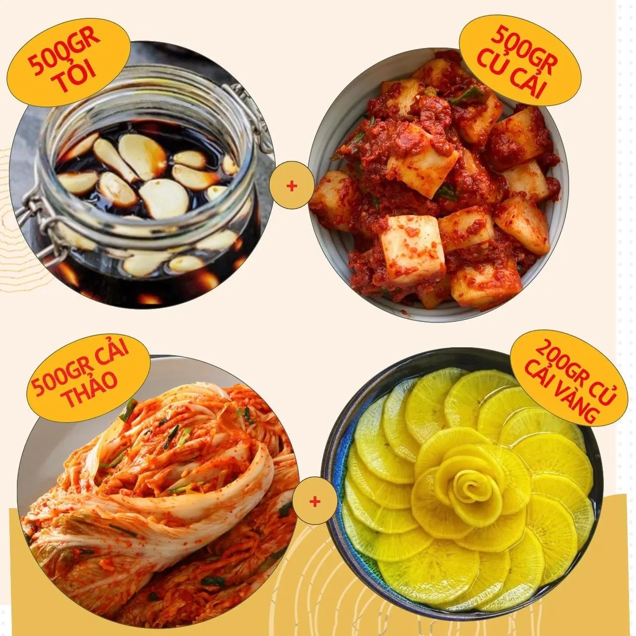 VIP (GIAO MIỀN BẮC-TRUNG): 500G Cải Thảo + 500G Củ Cải + 500G Tỏi Ngâm Tặng 200g Cải Vàng /  Food, Thức Ăn Chua Cay . có hữu cơ kim chi han quoc