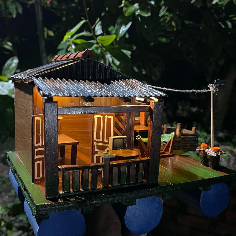 Tiểu cảnh mô hình nhà miền tây nam bộ (có đèn,không để mưa) Decor Decor Phòng 2