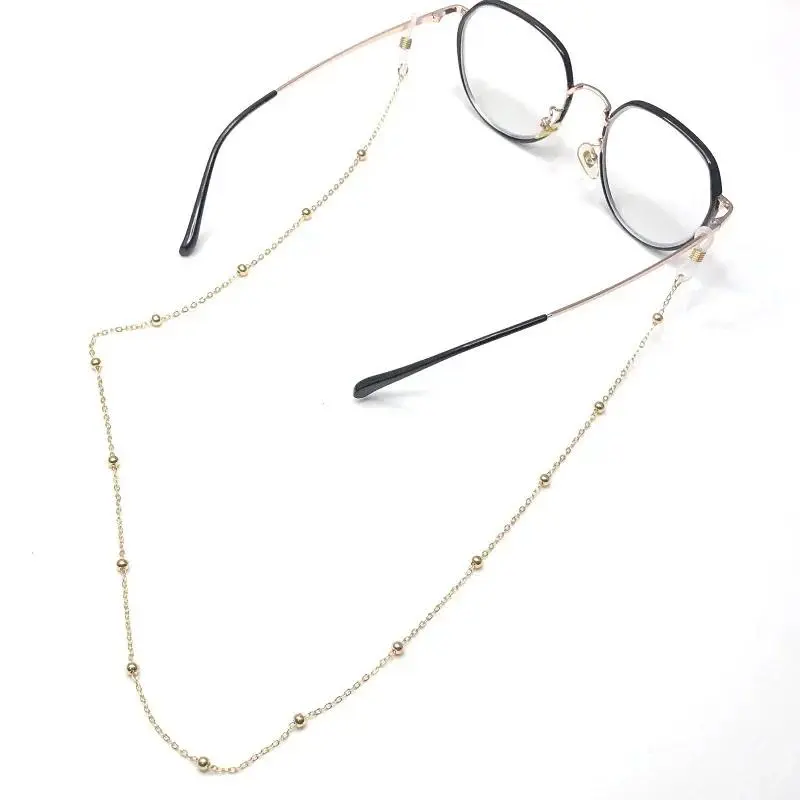 Glasses Chain Iron Women Gold Silver Eyeglass Chain Sunglasses Reading Beaded Eyewears Cord Necklace Strap Rop