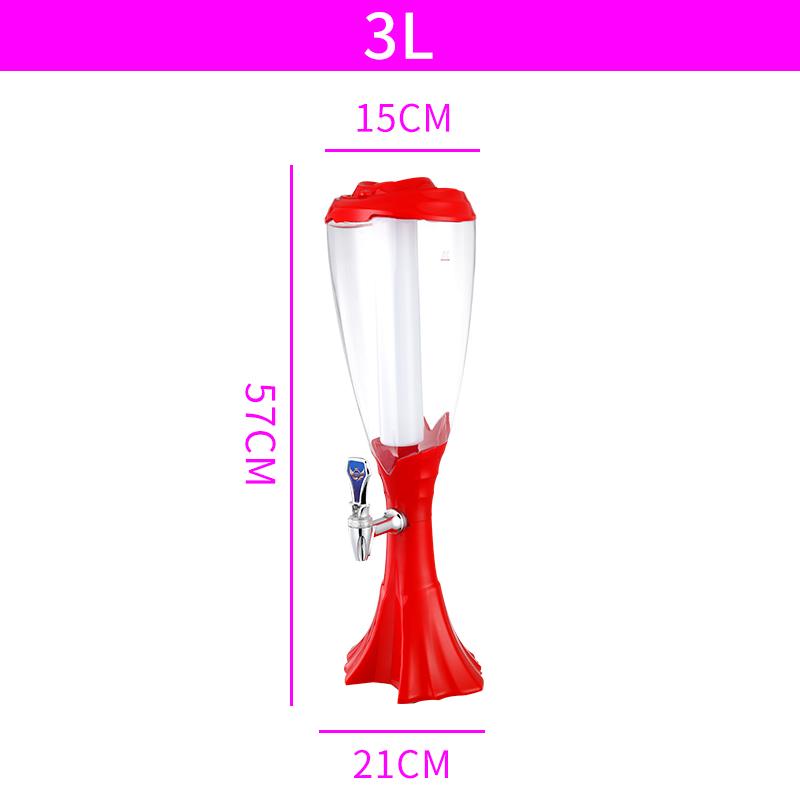 Tháp Bia (Bình Đựng Bia) 3 Lít Hình Ly Có Đèn Led Nhiều Màu Nhựa Cao Cấp An Toàn Bền Đẹp 6