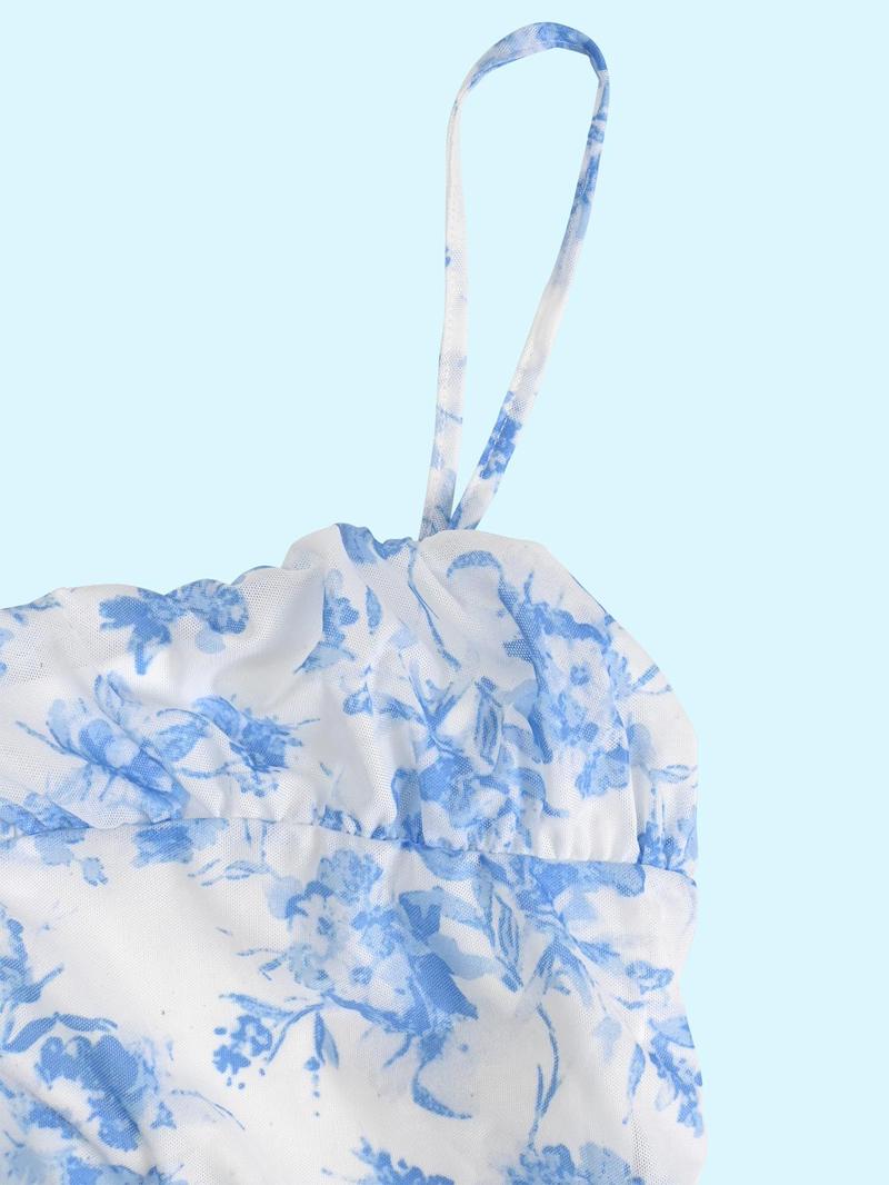 Product Introduction of Women's Floral Print   Cami Dress, Elegant Fashion Casual A Line Dress for Party Dating Wear, Ladies Dress for Summer 3