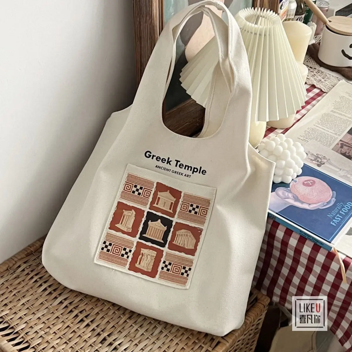 Original Niche Design Ancient Greek European Shoulder Bag Schoolbag Artistic Retro Shopping Commuter Canvas Women Bag