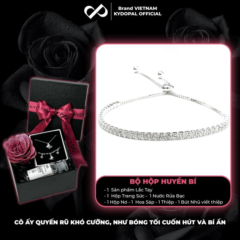 Lắc tay bạc KYDOPAL đính đá cá tính trang sức nữ cao cấp ý 925 - 9L2