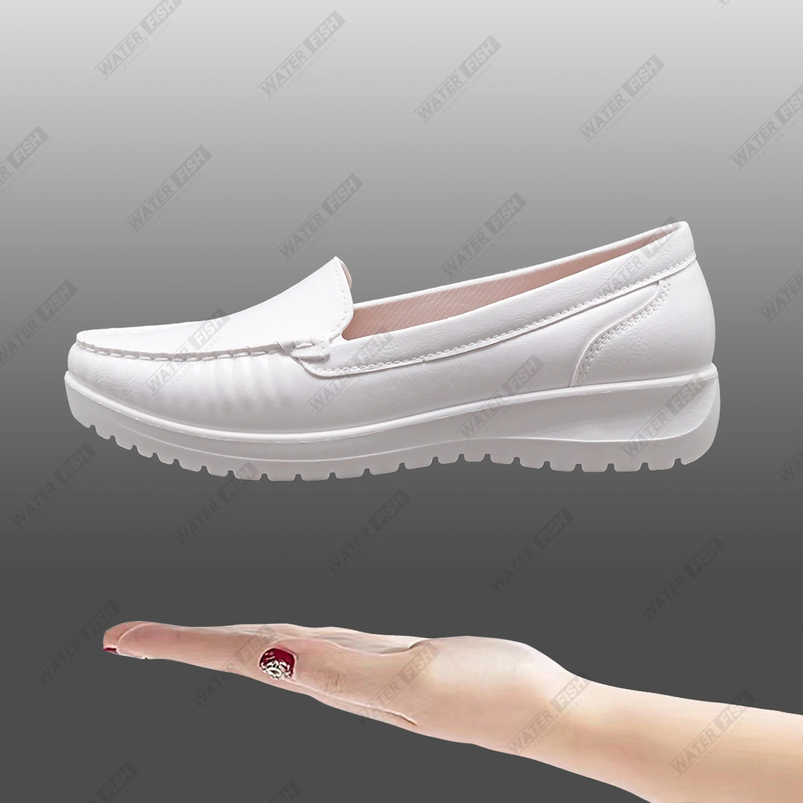 Ladies Elegant Loafers Casual All-Match Comfortable Women Shoes Soft Sole Suitable Nursing All White Solid Color Work Shoes For Ladies Fashion