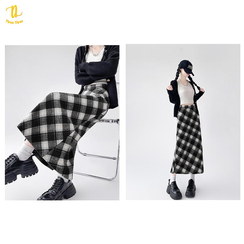 TINO TINO - Rok Highwaist Flare Plaid H1621 Skirt Higwaist Pattern Korean style Casual Kain Nyaman Simple 5