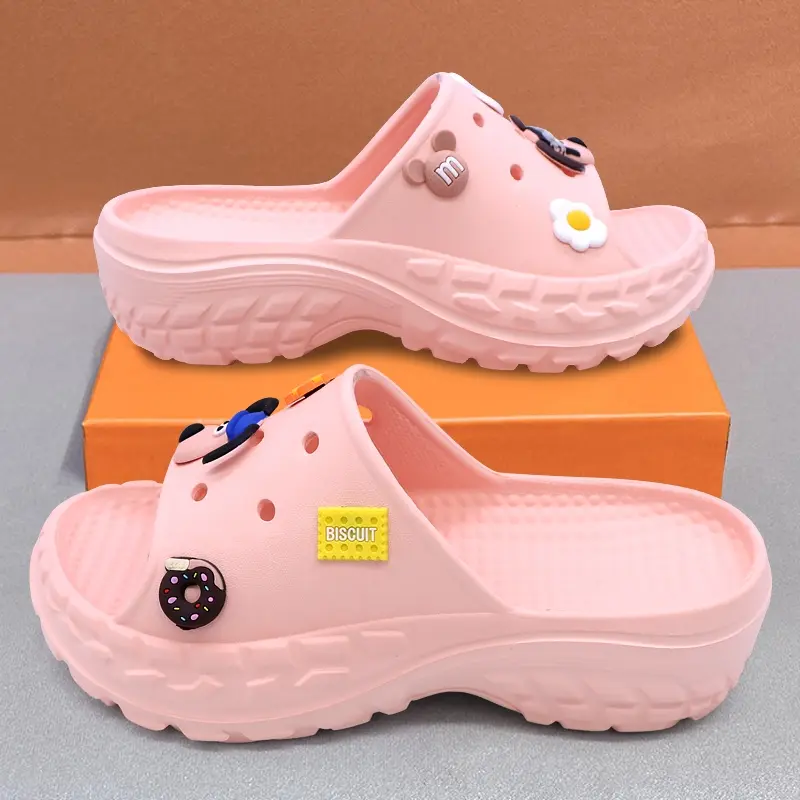 Socany Sandal Wanita Jelly Fuji Motif Wanita Slip-On Kartun EVA Sandal Wedges Wanita Empuk Rumahan Size 36-41 2