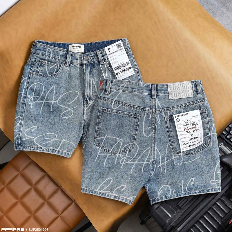 Quần Shorts Nam Any Chất Jean Form Relaxed Fit Dài Trên Gối Chính Hãng Fapas 8