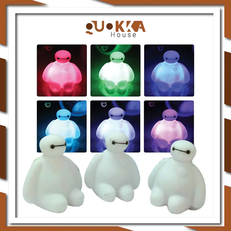 QUOKKA Big Hero 6 BayMax LED Night Light Decoration Table Lamp 7 Color Change Home Lighting Lampu