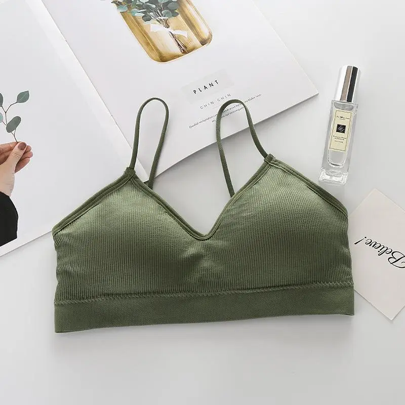 BRA539 Bra Wanita Tanpa Kawat Pakaian Dalam Bralette Push Up Elastis Bra Busa Bh Seamless Tipis Kemben Renda Top Crop 5