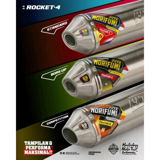 Product Introduction of Knalpot Norifumi Rocket 4 Competisi Model terbaru fullset PNP CRF150 KLX WR155 Bulat 2