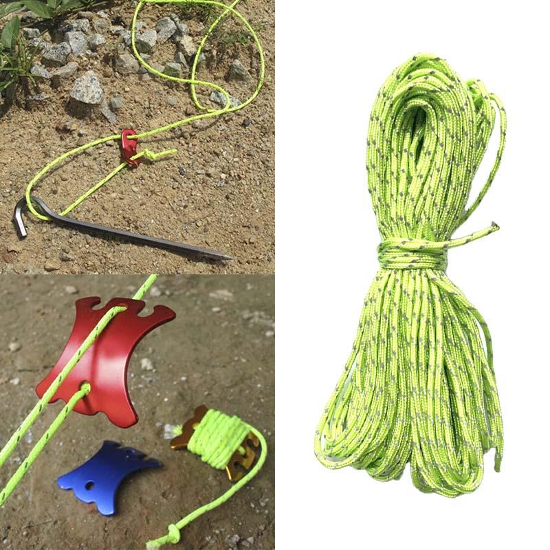 【Huichi2】20M 2Mm Reflective Paracord Tent Cord Rope Camping Awning Rope Runner Guy Line 1