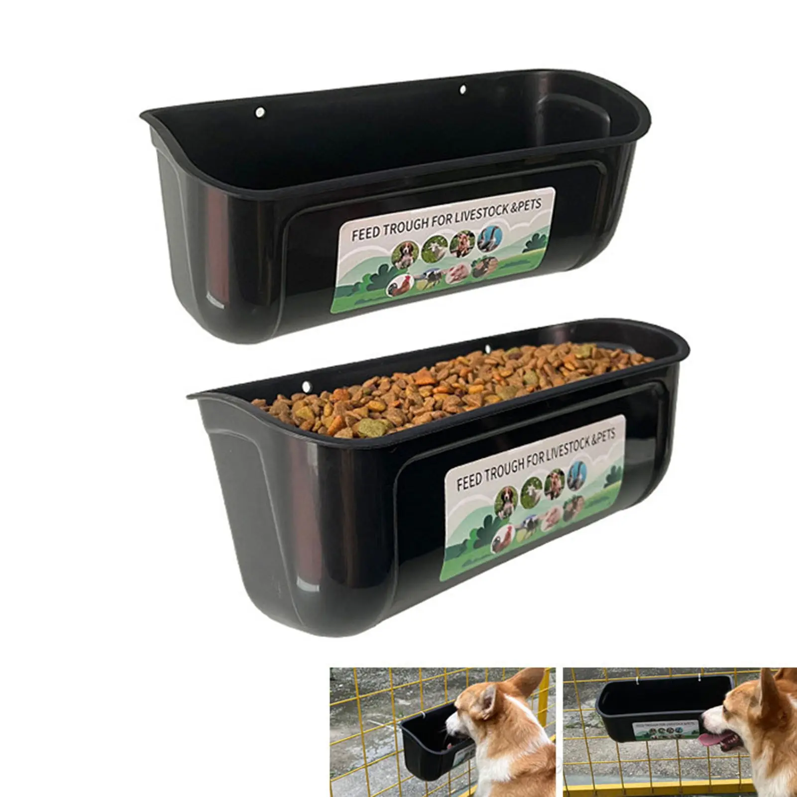 1 Set Chicken Feeder Durable Poultry Food Dispenser Hanging Duck Chicken Goose Feeding Trough for Home Farm