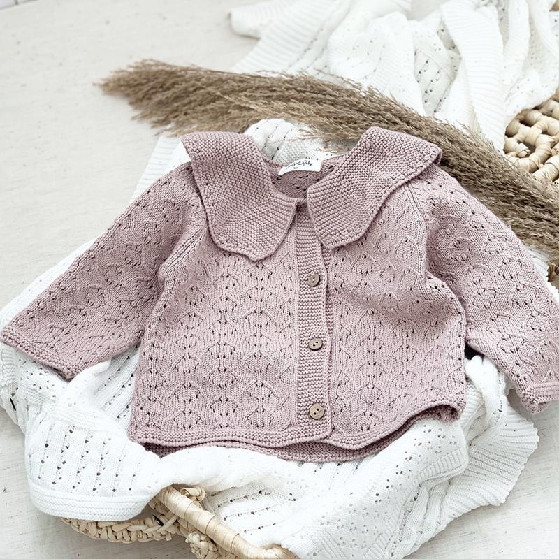 Áo cadigan len cổ bèo hãng Cutemily cho bé