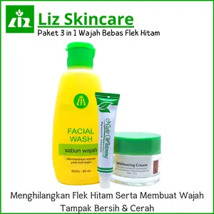 Liz Whitening 3 in 1 Pemutih Skincare Bekas Jerawat Hitam Dan Flek Hitam Facial Memutihkan