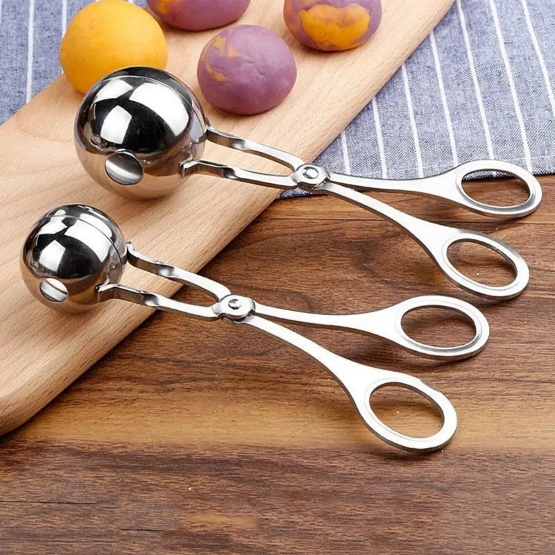 Muỗng kẹp làm thịt viên bằng thép không gỉ size lớn và vừa chuyên dụng cho nhà bếp 0