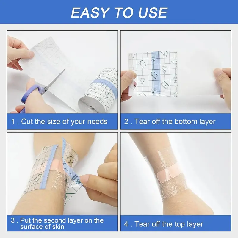 Transparent Film Dressing Roll 5/10m  Pita Medis Anti Air Plester PU Film Dressing Pita Medis Anti Air Tahan Air Luka Plester 2
