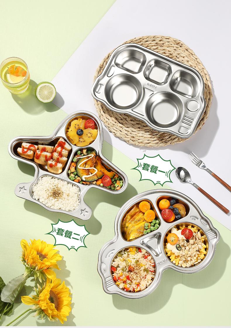 Product Introduction of Khay ăn dặm cho bé inox 304 cao cấp, hình peppa pig kitty gấu panda ô tô dễ thương 16