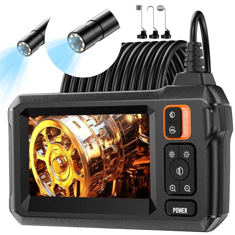 Industrial Endoscope Borescope Camera with Light, 4.3 Inch Screen ...