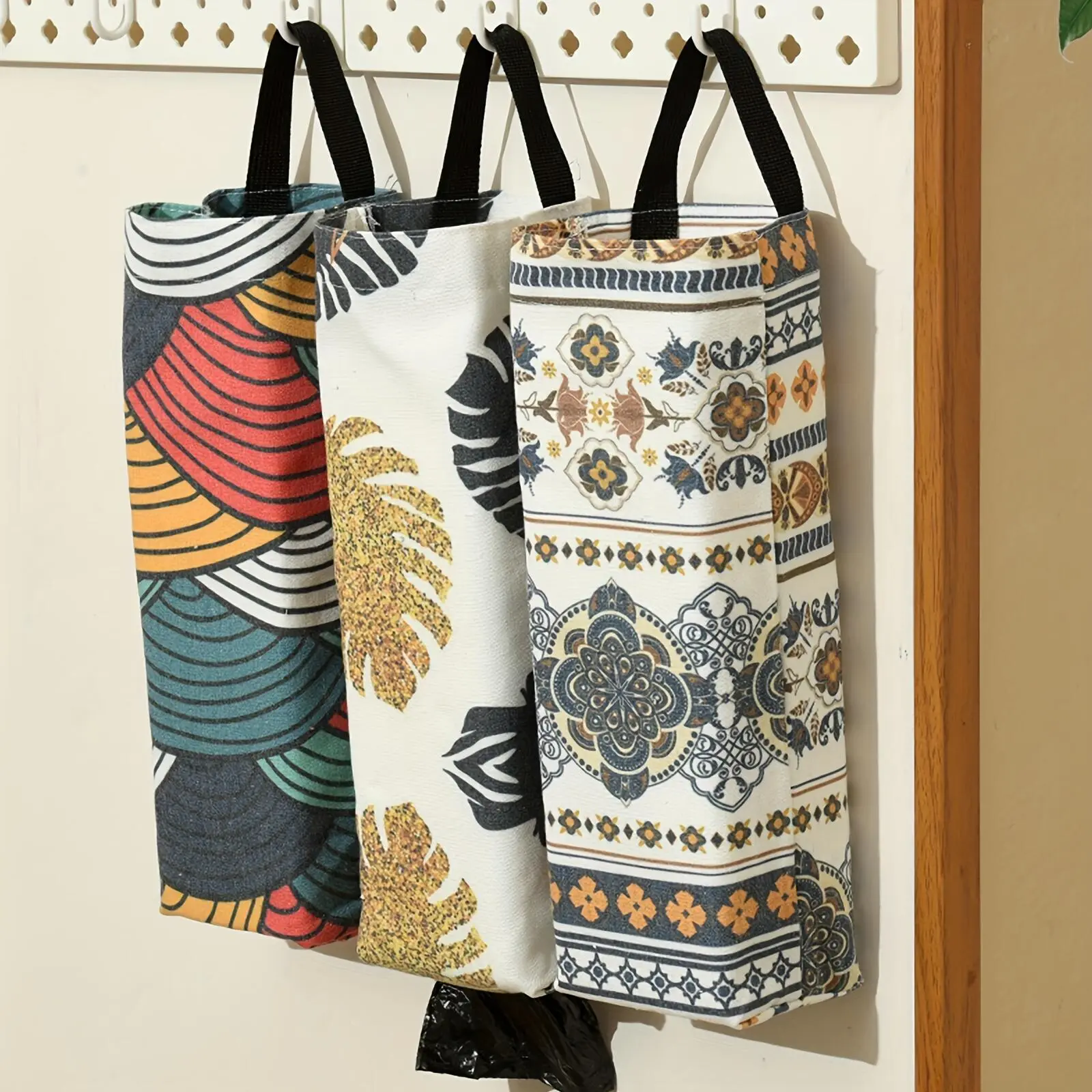 [Buy one get one Free]Plastic Holder Grocery Trash Bags Holder Organizer Hanging Storage Dispensers Breathable Cloth Garbage Bag Light Cotton Drawstring