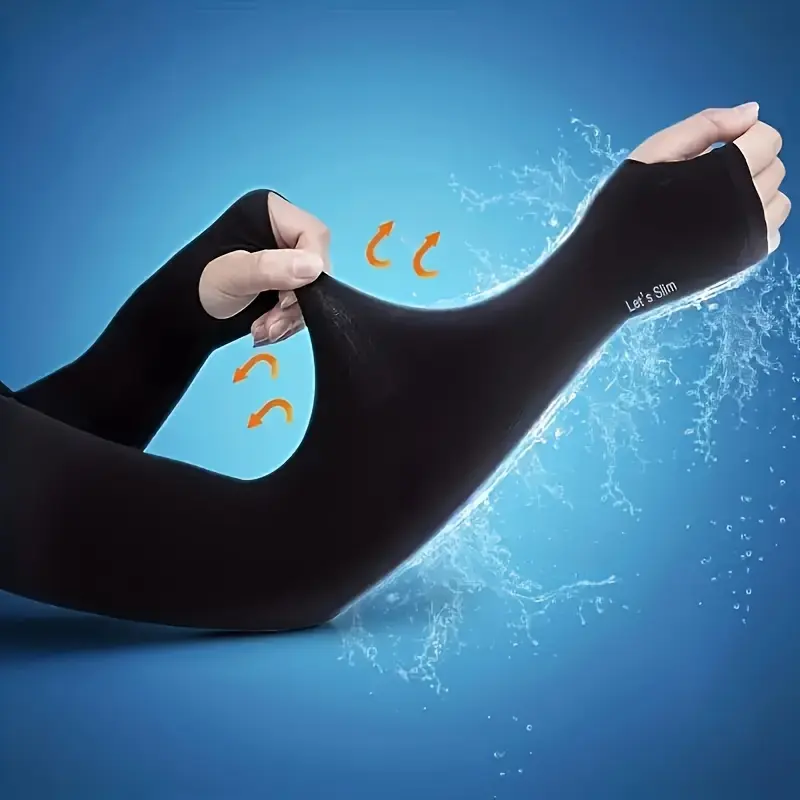 UV Protection Arm Sleeves, Solid Color Polyester 100% Summer Arm Guards for Men and Women 2
