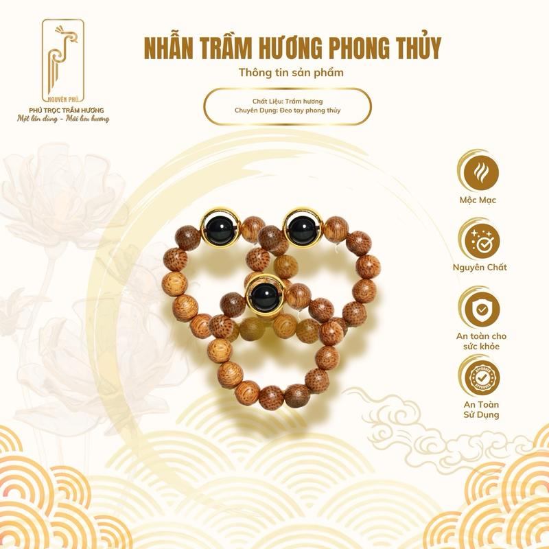 NHẪN TRẦM HƯƠNG THEO MỆNH PHONG THUỶ MIX CHARM ĐÁ TÀI LỘC - BÌNH AN  THEO MỆNH HẠT TRÒN SIZE 4LI Cầu bình an - May Mắn - Tài Lộc - Cải Vận - Tình duyên. SẢN PHẨM CÓ GIẤY CHỨNG THƯ ĐI KÈM