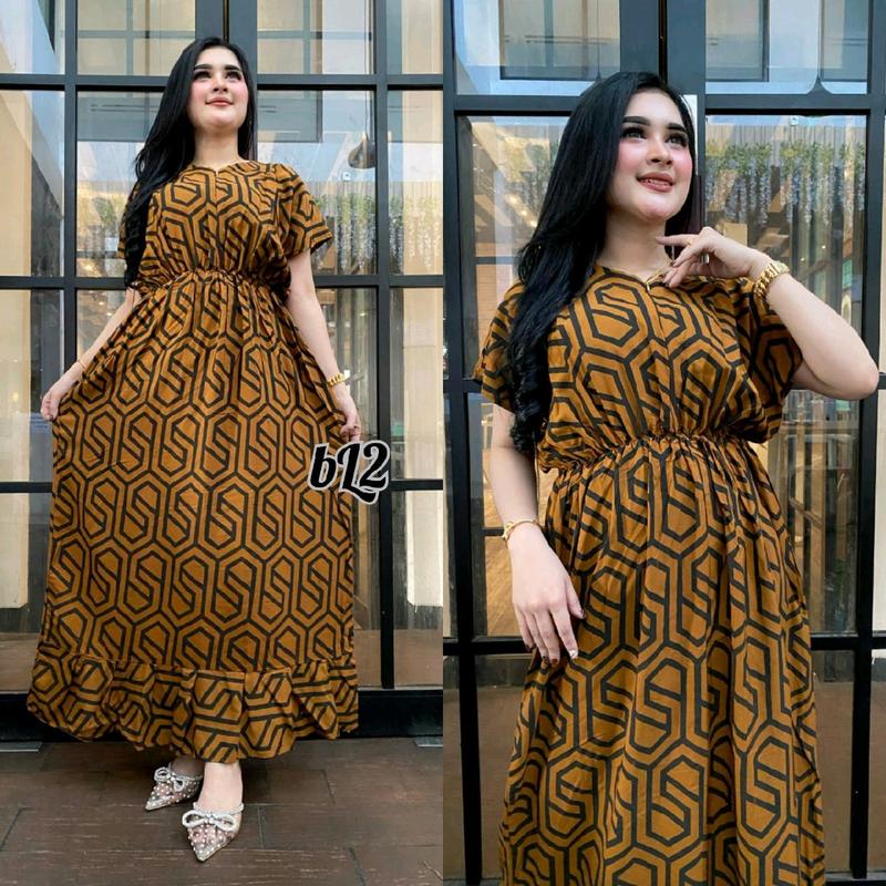 DASTER/DRESS MANOHARA Katun Busui Dress Lembut Rayon Rempel Tebal Kancing resleting 5