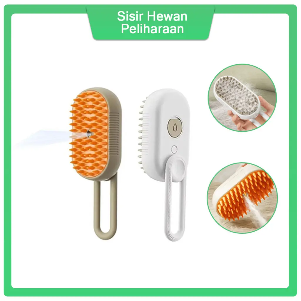 Sisir Pijat Kucing Anjing Sisir Spray Hewan Peliharaan 3IN1  Sisir Spray USB  Hair Removal Comb Pet Spray Massage Comb