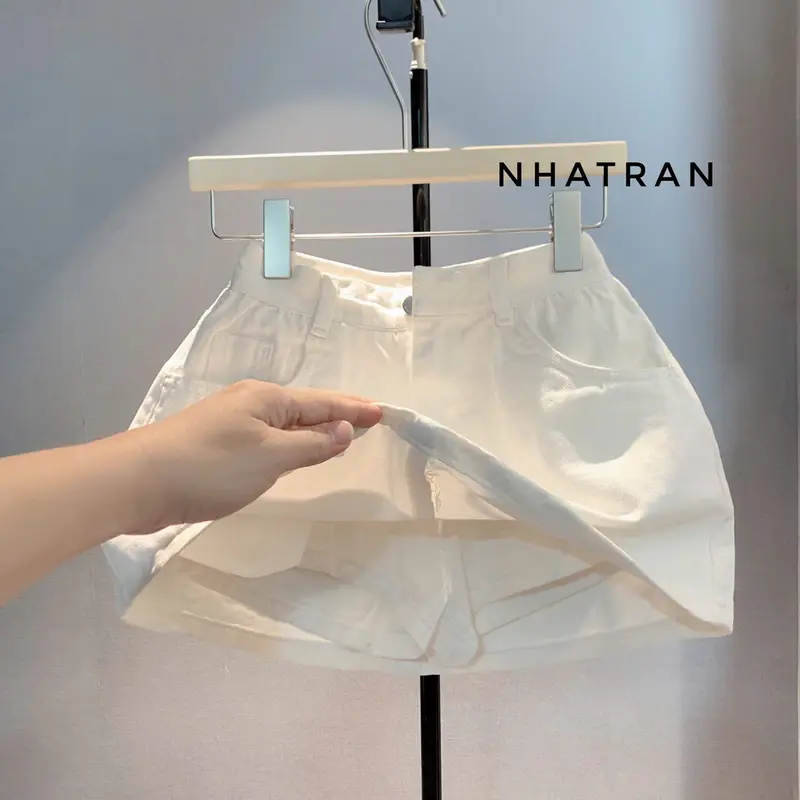 VÁY XÒE BỒNG - Chân váy jean nữ ngắn chất Denim Cotton Women mềm mịn có lót quần bảo hộ CV-306 4