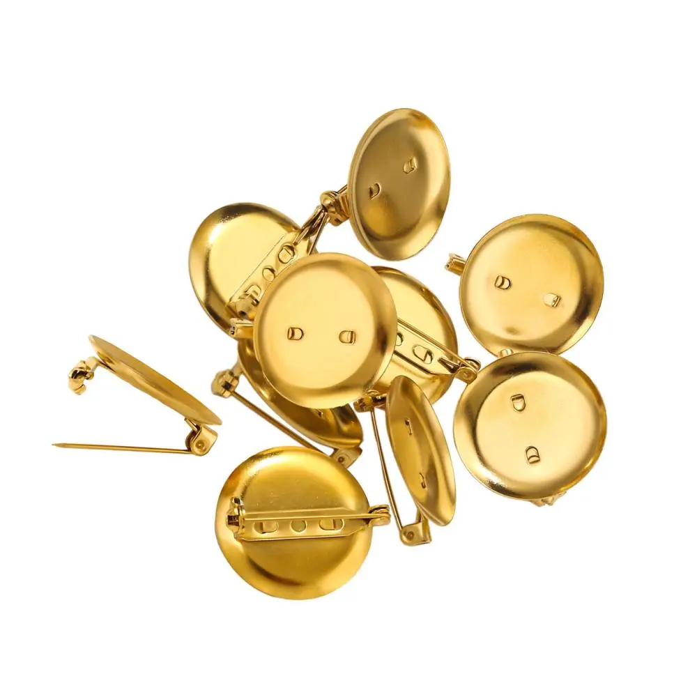 10Pcs Flat Brooch Base Brooch Findings Badge Making Badge Button Pins Backs