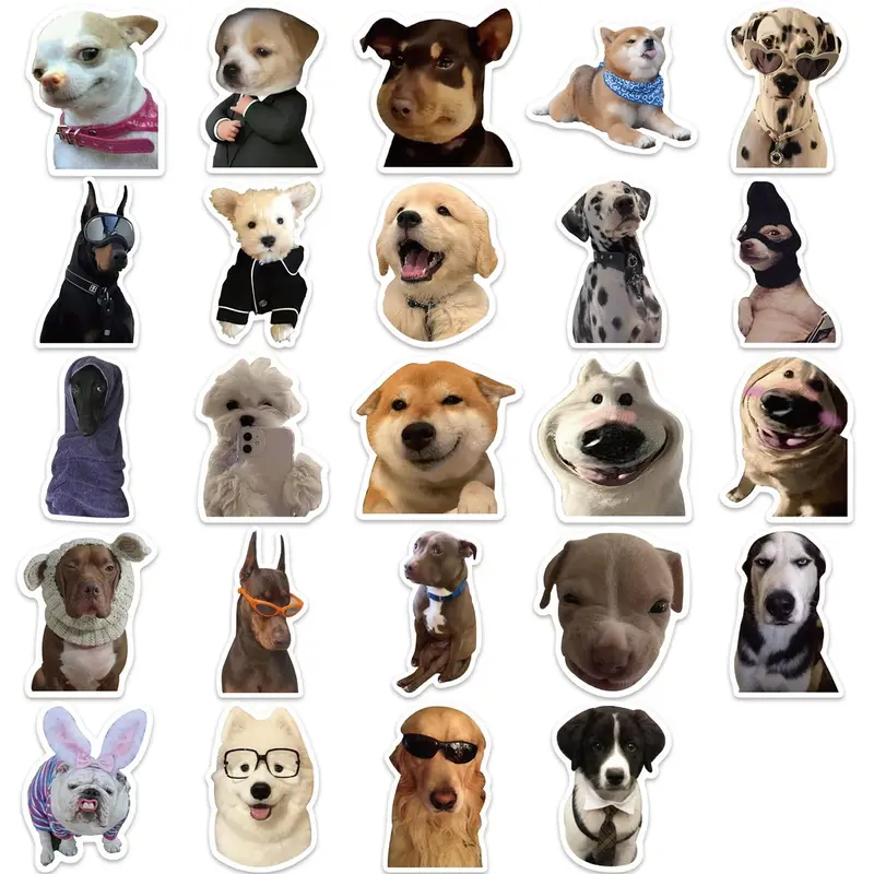 Cute Dog Pattern Sticker, 50pcs/set Funny Dog Sticker, DIY Decorative Sticker for Laptop, Phone, Computer, Guitar, Bag, Water Cup, Scrapbook 3