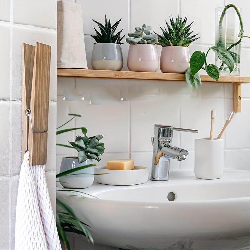 Product Introduction of Wooden Towel Holder, Wall Mounted Towel Clip, Multipurpose Home Laundry Decoration, Bathroom Accessories, Home Organizer Clip 3