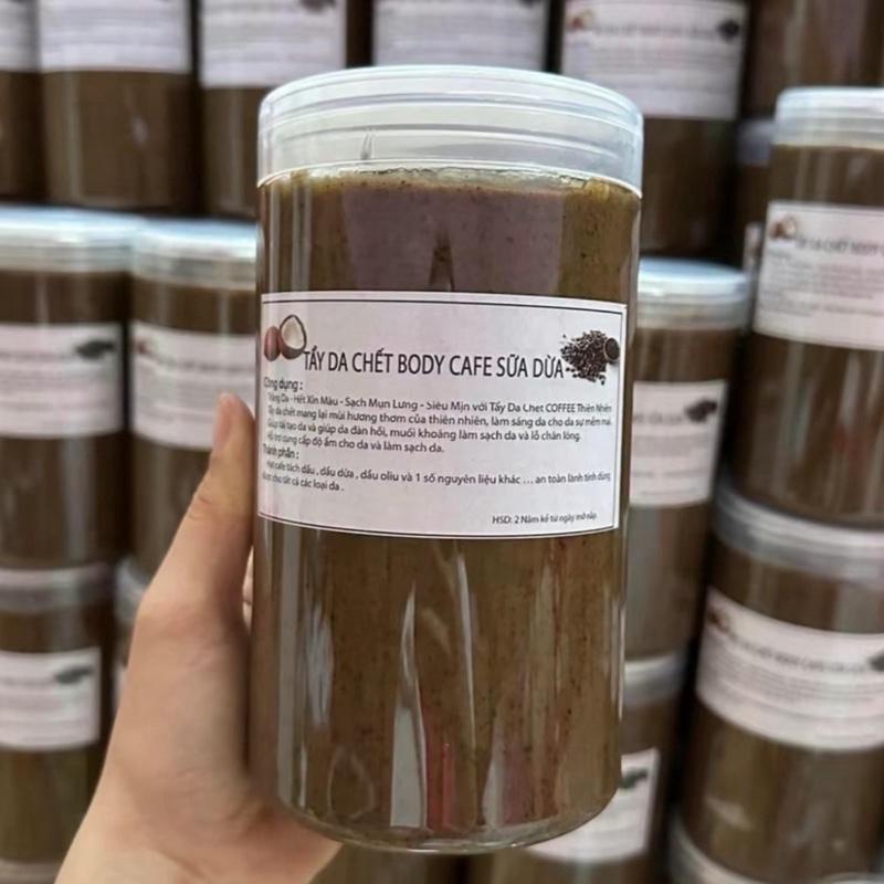 Tẩy Tế Bào Chết Cà Phê Sữa Dừa Hủ Lớn 900g Dùng Cho Mặt Và Body