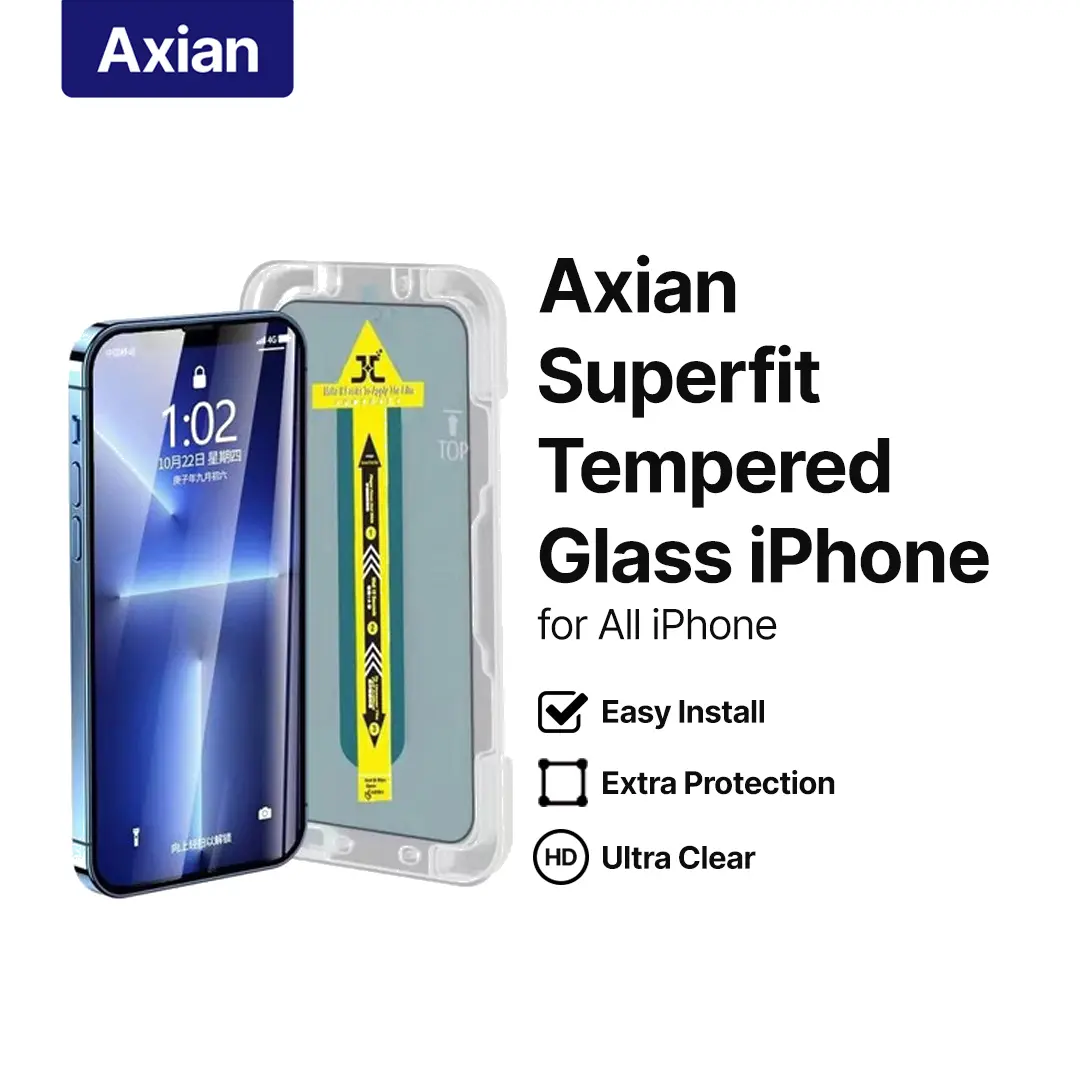 Axian Superfit Tempered Glass iPhone X XR XS 11 12 13 14 Pro Max Anti Gores Clear and Privacy
