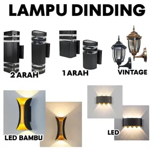 COD Lampu Dinding Minimalis / Vintage Klasik Fitting E27 (umum) /  Wall LED Tempel Hias Taman Pilar Teras Outdoor Hitam