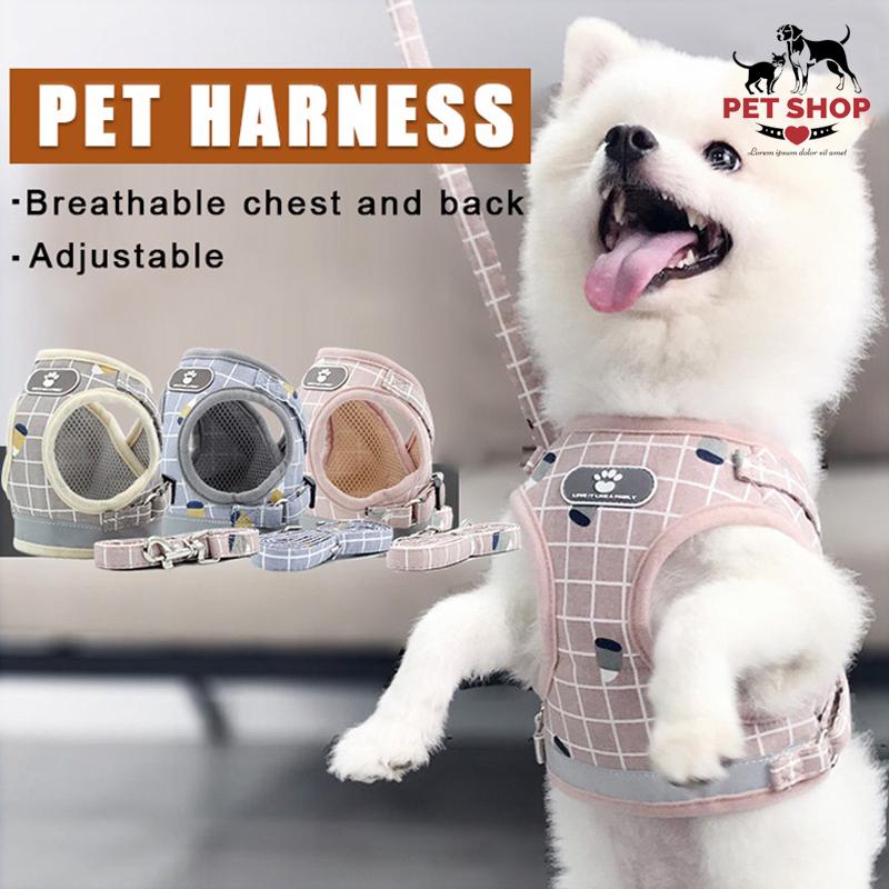 Yếm đệm lưới mềm cho Pet dây đai dắt chó mèo phản quang và thoáng khí.