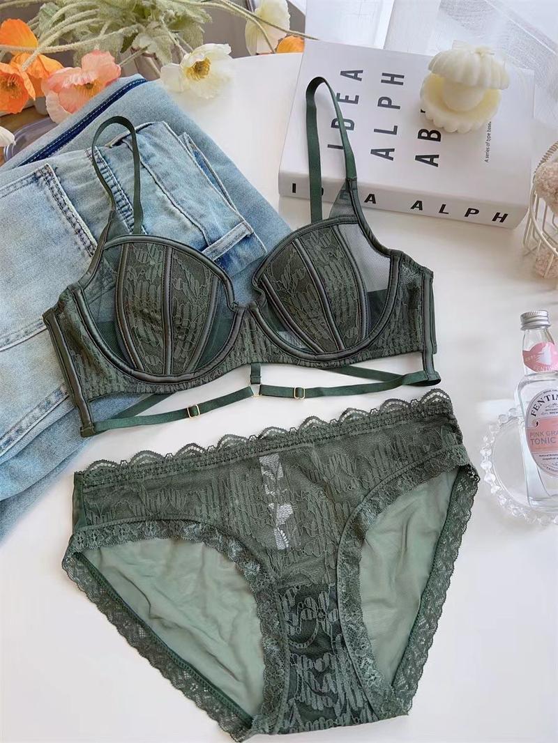 Product Introduction of French Hollow Thin Cup Push-up Underwear Set Girl Bra Womenswear Women Lady Comfort Innerwear Basic 4