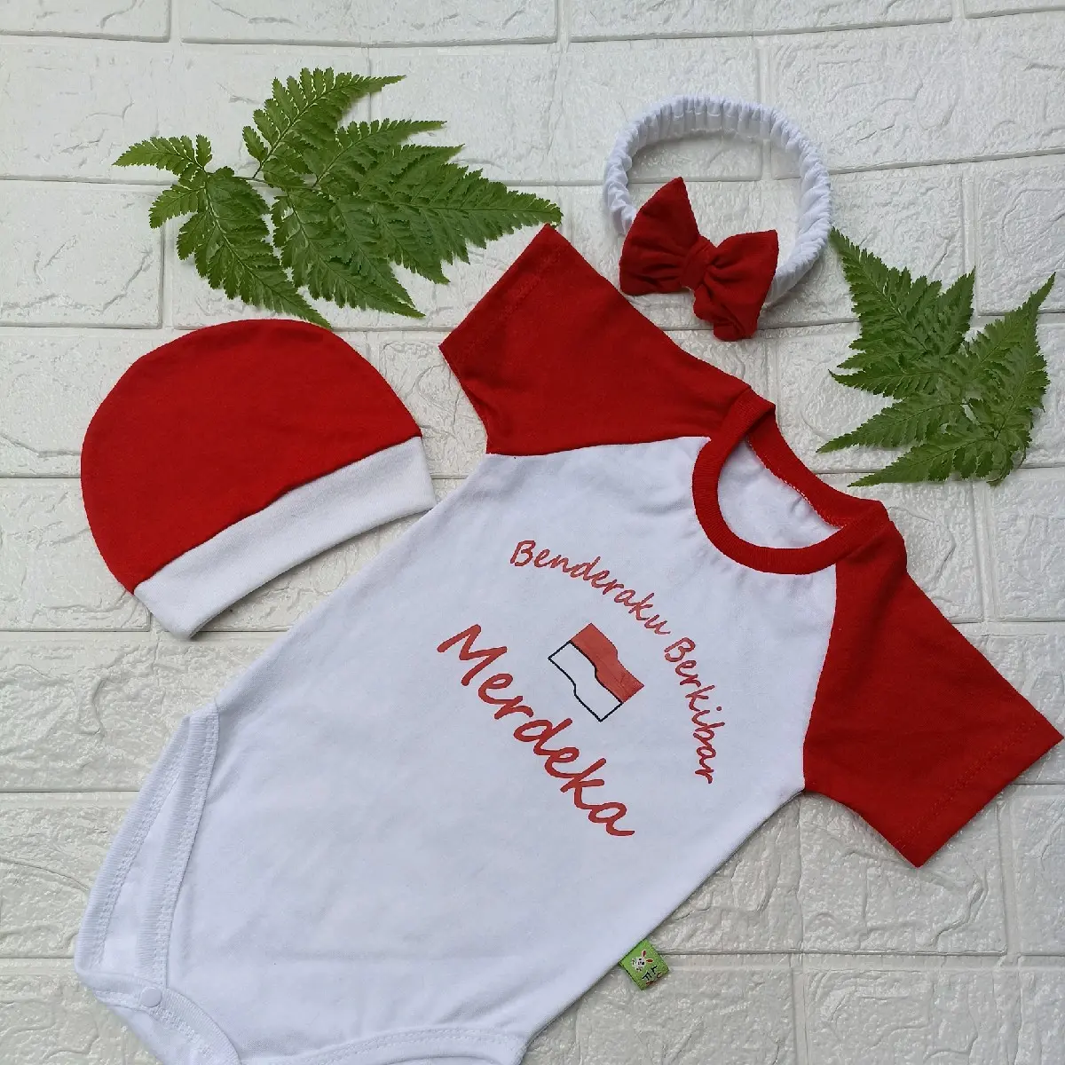 Baju Bayi Jumper Kemerdekaan RI Baju Raglan kemerdekaan Bayi Cowok Cewek Bahan Katun Nyaman Lembut Kancing