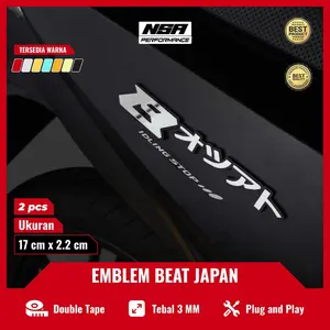 NSA 2PCS EMBLEM BEAT JAPAN LOGO BEAT JAPAN 3D Laser Motorcycle