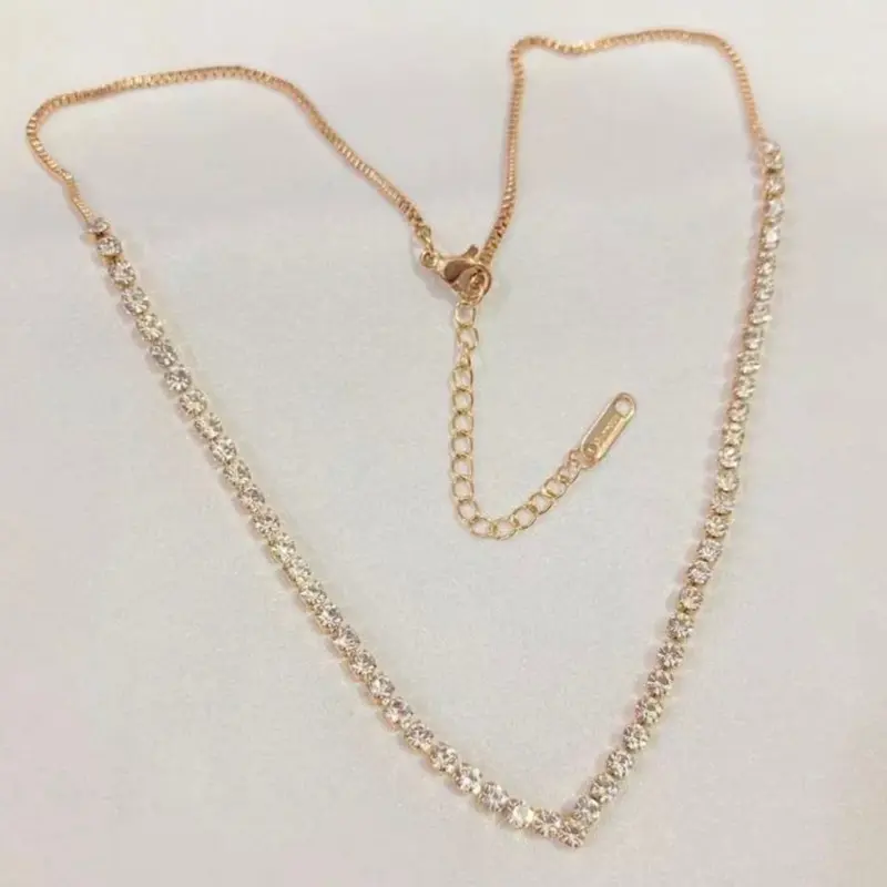 Clue Xuping - Aksesoris Kalung Wanita Setengah Permata Stainless  N05092224 Perhiasan Silver Titanium 5