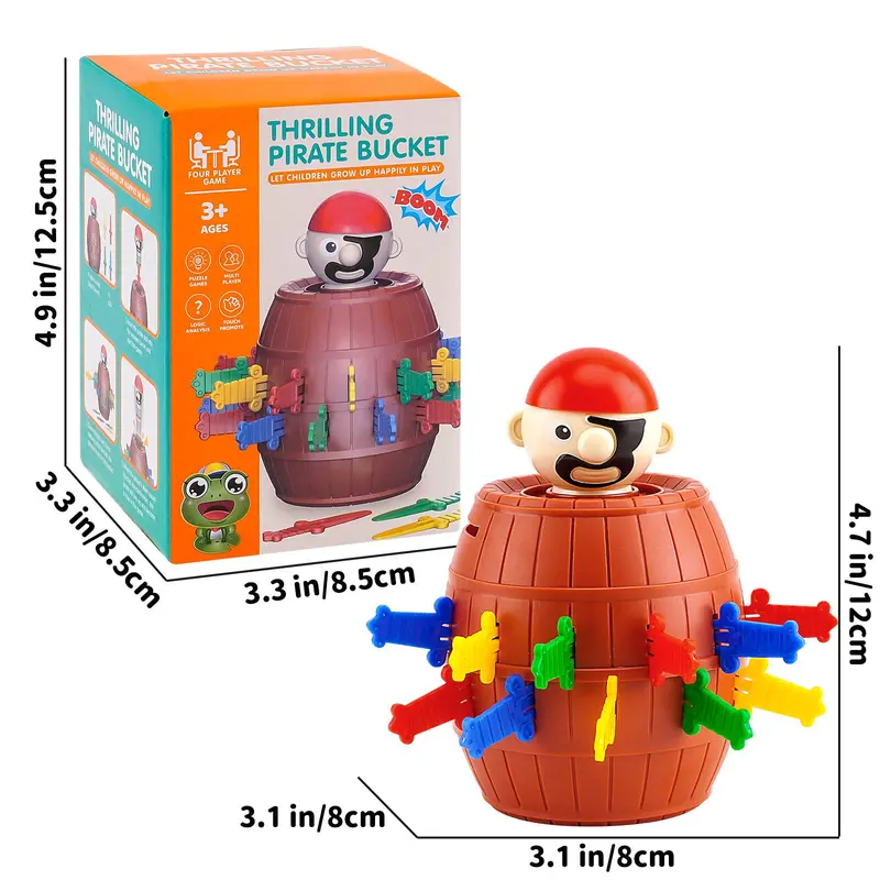 Pirate Bucket Toy, Fun Prank Pop-Up Pirate Bucket, Desktop Decompression Toy, Interactive Party Game, Creativity for Children Aged 3 and Above 1