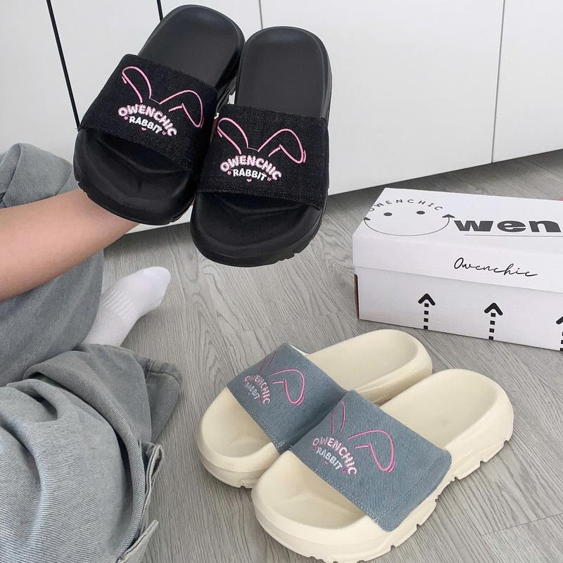 Owenchic Dép Owenchic Rabbit Tai Thỏ Thêu Quai Jean Thời Trang Đế Cao Dễ Thương Kèm Hộp/ Hỗ Trợ Đổi Size/ Bảo Hành (OWC.14)